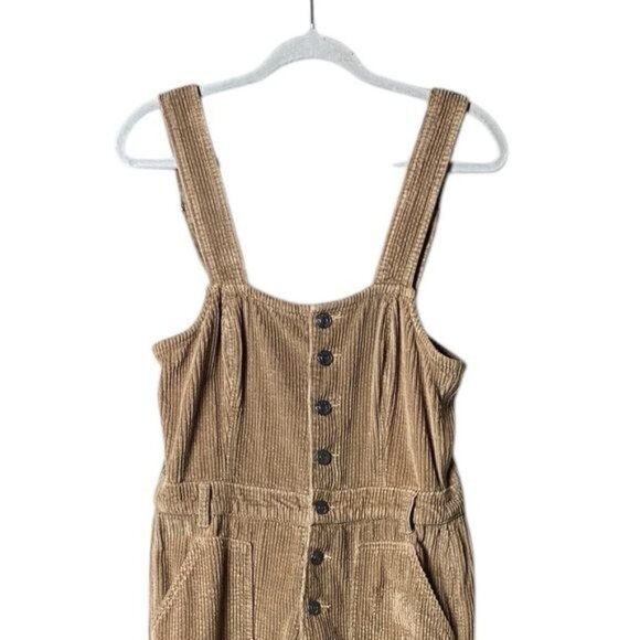 Aerie Women’s Corduroy Kick Flare Overalls Size Medium Wide Leg Bohemian - Picture 3 of 8